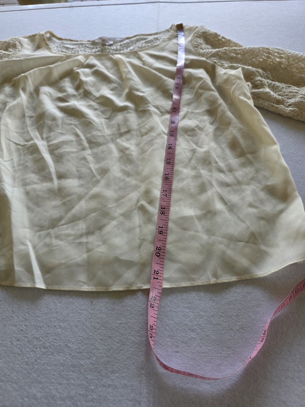 Cottagecore Fairy Vibes BCBGeneration Ivory Crochet Sleeve & Back Blouse - Picture 7 of 11
